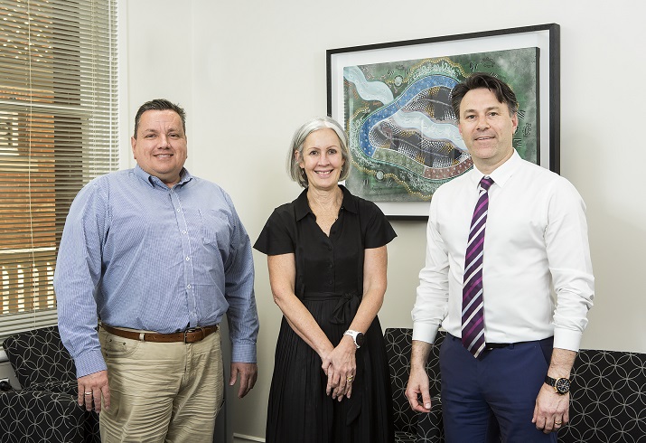 Shire of Serpentine – Jarrahdale Chief Executive Officer Paul Martin, EMHS Chief Executive Liz MacLeod, and EMHS Executive Director Clinical Service Strategy and Population Health Joel Gurr.