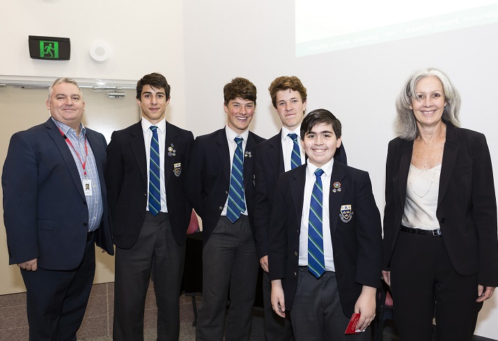 Photograph from 2019 - students with members of EMHS Executive